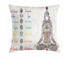 Sketch Yoga Posed Girl Pillow Cover
