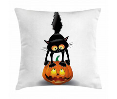 Cartoon Animal on Pumpkin Pillow Cover