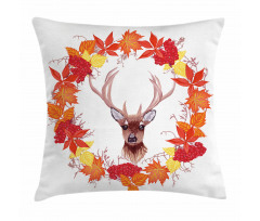 Autumn Leaves Wreath Art Pillow Cover