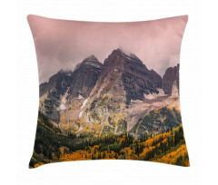 Mountain Forest Scenery Pillow Cover