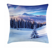 Mountain Peaks Snowy Pillow Cover