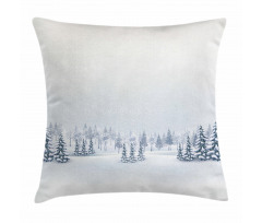 Foggy Weather Trees Pillow Cover