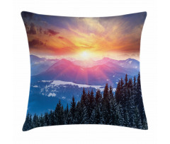 Sunset in Mountains Pillow Cover