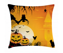 Spooky Pumkins Owl Art Pillow Cover