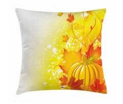 Pumpkin Fall Leaves Pillow Cover