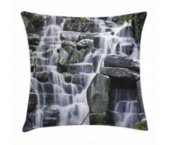 Stream on Rock Nature Pillow Cover