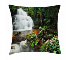 Jungle Trees and Waterfall Pillow Cover