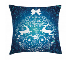 Deer and Floral Ornaments Pillow Cover