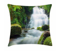 Watercolor Stream Jungle Pillow Cover