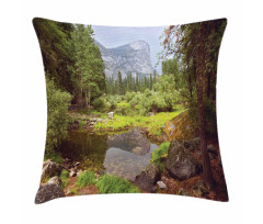 Spring Forest Mountain Pillow Cover