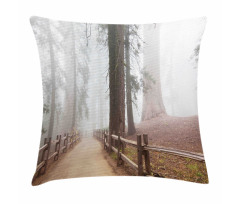 Forest in Foggy Morning Pillow Cover
