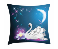 Magic Lily White Swan Pillow Cover