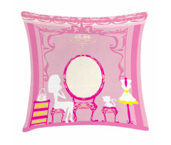 French Lady Cat Mirror Pillow Cover