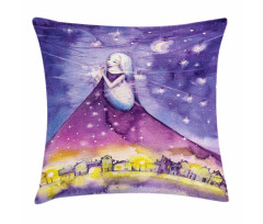 Night Stars Angel in Sky Pillow Cover