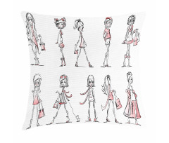 Cartoon Fashion Ladies Pillow Cover