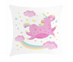 Unicorn with Star Rainbow Pillow Cover