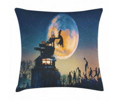 Moon Halloween Queen Pillow Cover