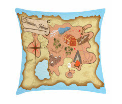 Treasure Map Adventure Pillow Cover