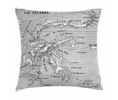 French Map Island Pillow Cover