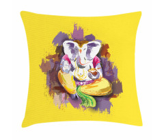 Elephant Figure Grunge Art Pillow Cover