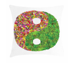 Flowers Leaves Pillow Cover