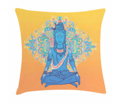 Asian Meditation Ancient Motif Pillow Cover