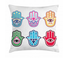 Colorful Hand Third Eye Pillow Cover