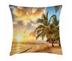 Exotic Sandy Beach Pillow Cover
