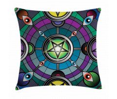 Pentagram Evil Eyes Pillow Cover