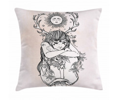 Occult Girl Under Sun Pillow Cover