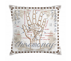 Vintage Chiromancy Chart Pillow Cover
