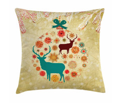 Reindeer in Winter Pillow Cover