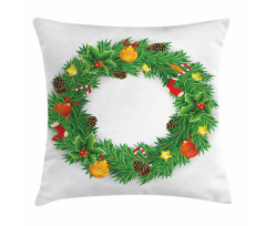 Evergreen Wreath Art Pillow Cover