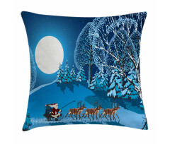 Santa Winter Forest Pillow Cover