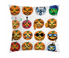 Pumpkin Emoji Pillow Cover