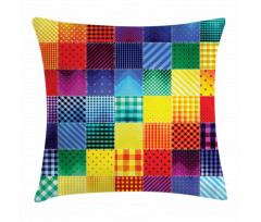 Rainbow Retro Patchwork Pillow Cover