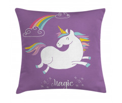 Purple Kids Rainbow Pillow Cover