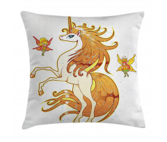 Unicorn and Fairy Art Pillow Cover