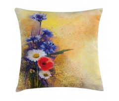 Poppy Chamomile Spring Pillow Cover