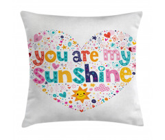 Words with Heart Shapes Pillow Cover