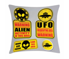 Warning Alien Danger Pillow Cover