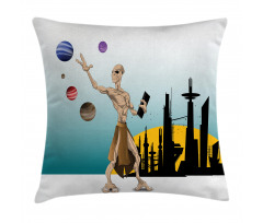 Alien Planets Galaxy Pillow Cover