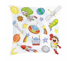 Kids Outer Space Earth Pillow Cover