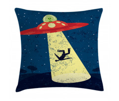 Alien Abduction Space Pillow Cover