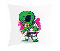 Angry Alien Karate Art Pillow Cover