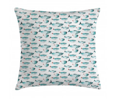 Watercolor Marine Animal Pillow Cover