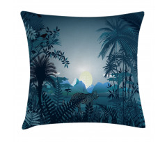 Tiger in Hazy Rainforest Pillow Cover