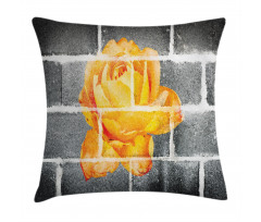 Warm Rose Brick Wall Pillow Cover