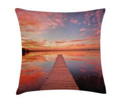 Pathway Sunset at Ocean Pillow Cover