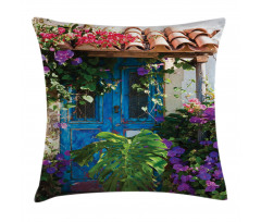 Palm Leaves Scene Pillow Cover